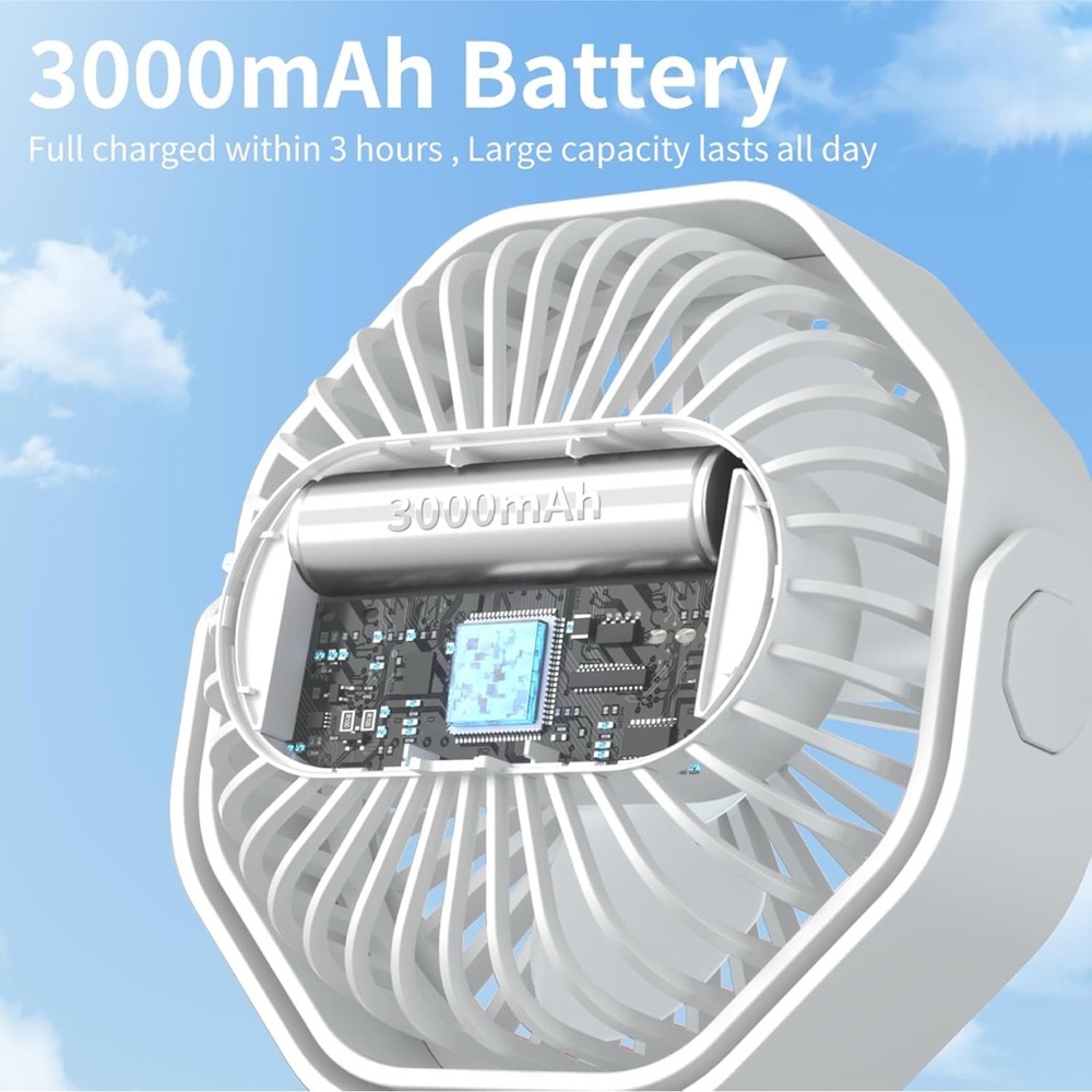 New Portable multi-scene use fan strong White 720° Rotating Clip-On Fan - Picture 6 of 8